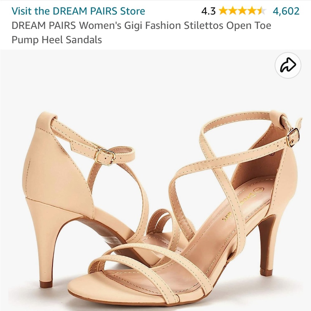 NWT Dream Pairs Nude/Nubuck Heels, Size 9.5